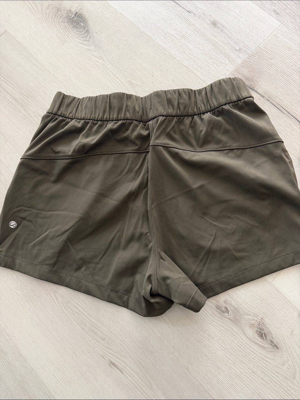 CRZ YOGA Women’s Athletic Drawstring Shorts — Olive Green & Taupe - Picture 7 of 7
